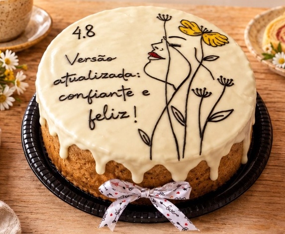 Bolo Pintado à Mão em Cobertura de Porcelana